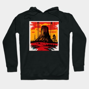 Devil's Tower Wyoming Pop Art Hoodie